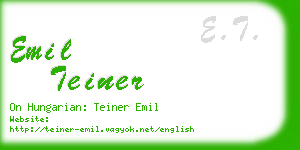 emil teiner business card